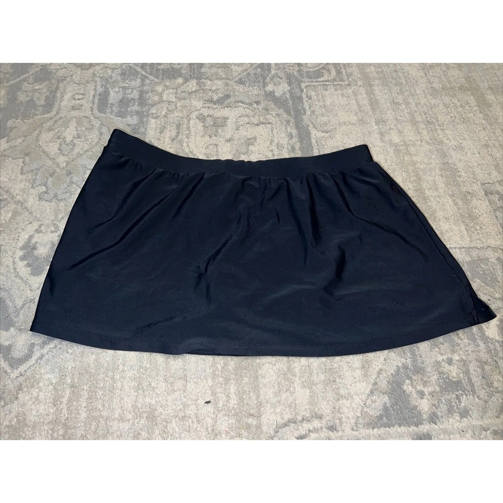 Beach‎ Diva Womens Size 14 Swimwear Black Lined Swim Skirt/skort